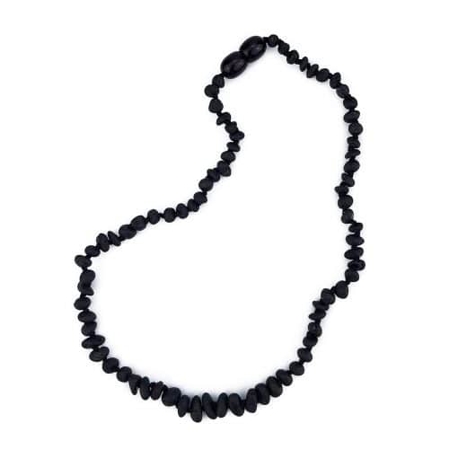 Raw baby semi rounded black necklace