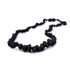 Raw baby semi rounded black necklace