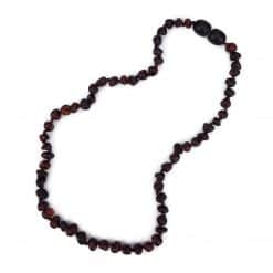 Raw baby semi rounded black necklace