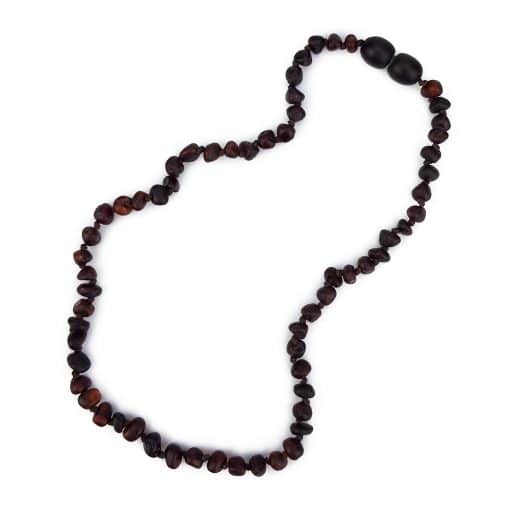 Raw baby semi rounded black necklace