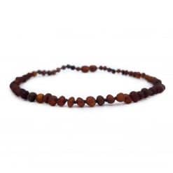 Raw baby semi rounded brown necklace