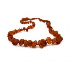 Raw baby semi rounded cognac necklace