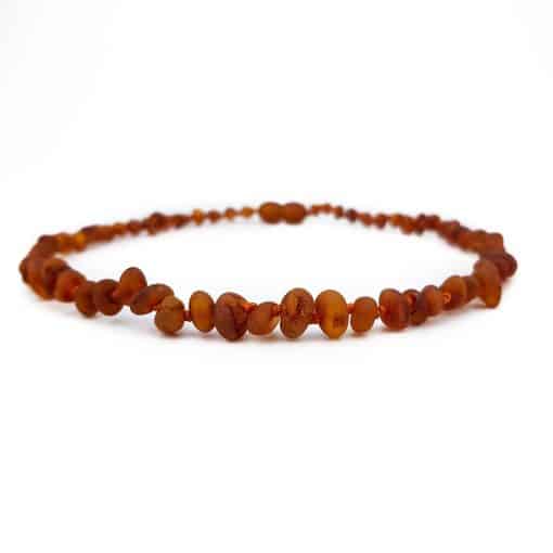 Raw baby semi rounded cognac necklace