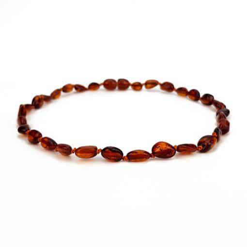 Polished baby oval beads brown color necklace