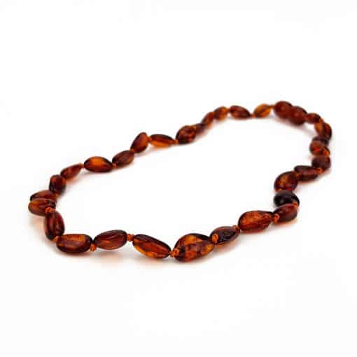 Polished baby oval beads brown color necklace