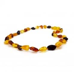 Polished baby oval beads multicolor necklace