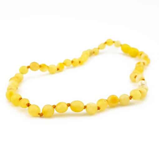 Polished baby baroque beads butter color necklace