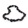 Raw Baby Oval Beads Black Color Necklace