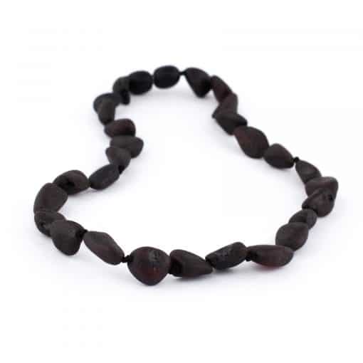 Raw Baby Oval Beads Black Color Necklace