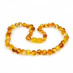 Polished baby baroque beads honey color necklace