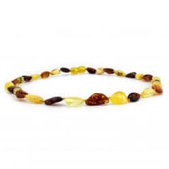 Polished teenage oval beads multicolor necklace