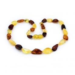 Polished teenage oval beads multicolor necklace