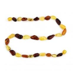 Polished teenage oval beads multicolor necklace