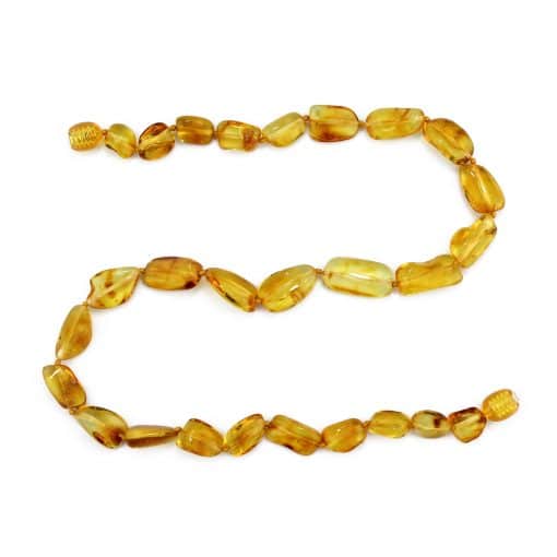 Polished teenage oval beads honey necklace