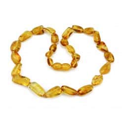 Polished teenage oval beads honey necklace
