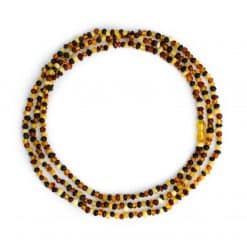 Polished adult semi rounded beads multicolor long necklace