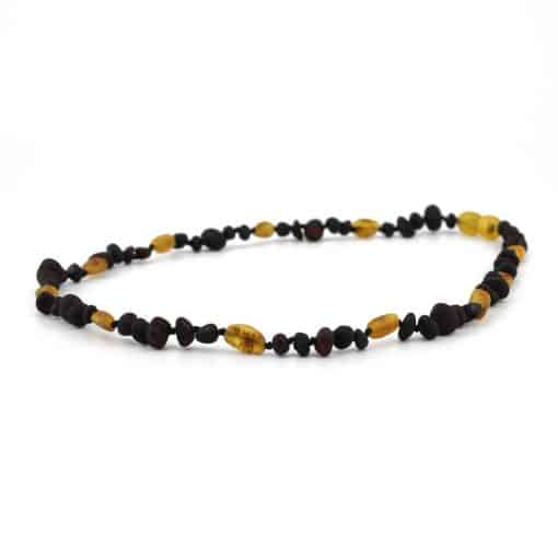 Raw adult semi rounded beads mixed color necklace