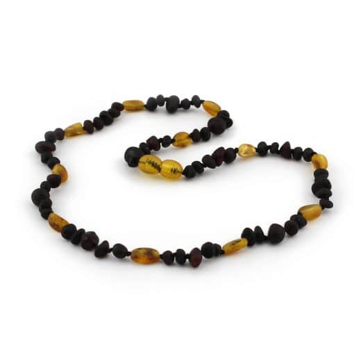 Raw adult semi rounded beads mixed color necklace