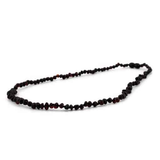 Polished adult semi rounded beads black color necklace