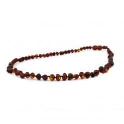 Polished adult semi rounded beads brown color necklace