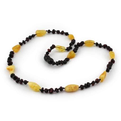 Polished adult semi rounded beads mixed color necklace