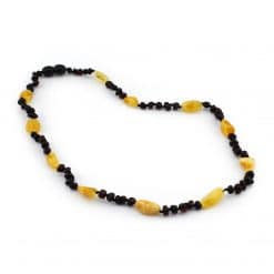 Polished adult semi rounded beads mixed color necklace
