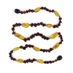Polished adult semi rounded beads mixed color necklace