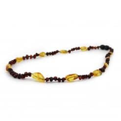 Polished adult semi rounded beads mixed color necklace