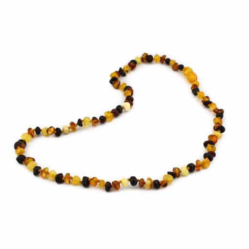 Polished adult semi rounded beads multicolored necklace