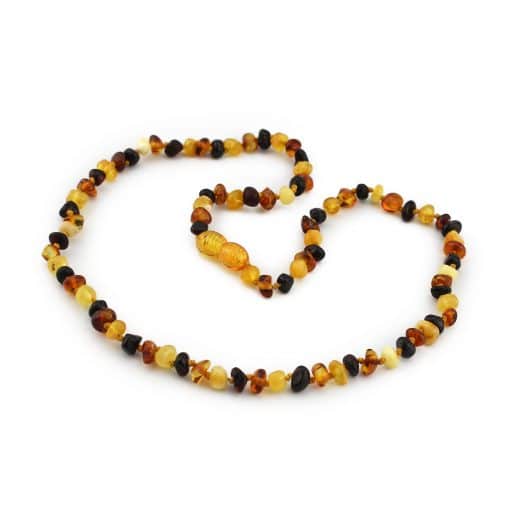 Polished adult semi rounded beads multicolored necklace