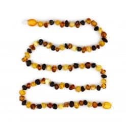 Polished adult semi rounded beads multicolored necklace