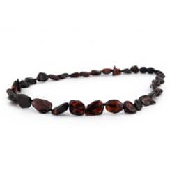Polished adult oval beads black color necklace