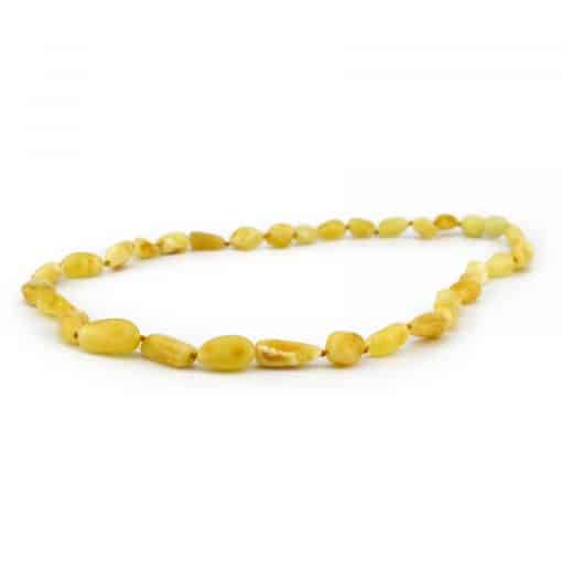 Polished adult oval beads butter color necklace