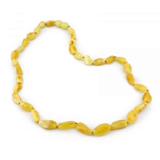Polished adult oval beads butter color necklace