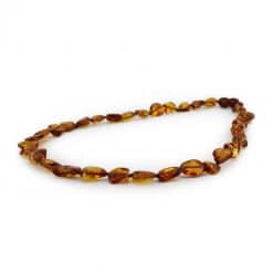 Polished adult oval beads dark honey color necklace
