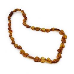 Polished adult oval beads dark honey color necklace