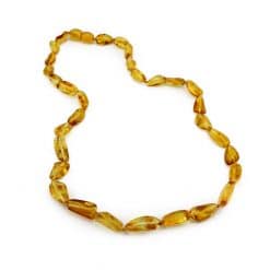 Polished adult oval beads honey color necklace