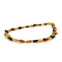 Polished adult oval beads multicolored necklace