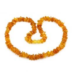 Polished adult chips beads honey color necklace