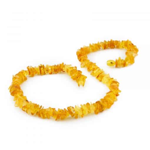 Polished adult chips beads lemon color necklace