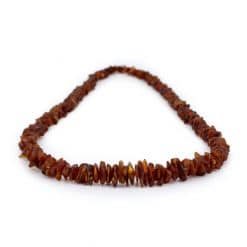 Polished adult chips beads brown color necklace