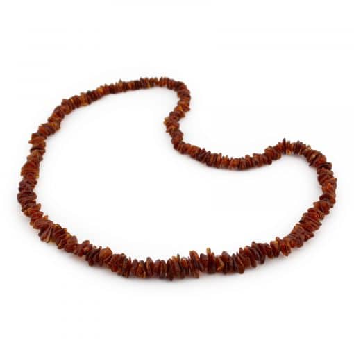 Polished adult chips beads brown color necklace