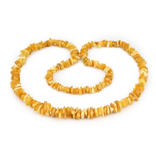Polished adult chips beads butterscotch color necklace