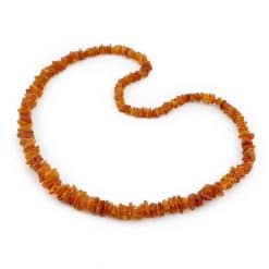 Polished adult chips beads dark honey color necklace