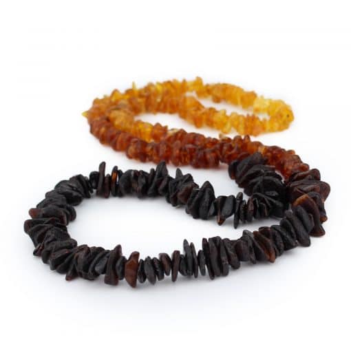 Polished adult chips beads rainbow color necklace