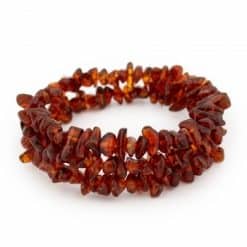 Polished chips beads memory wire brown bracelet