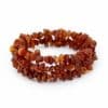 Polished chips beads memory wire cognac bracelet