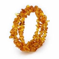 Polished chips beads memory wire honey bracelet