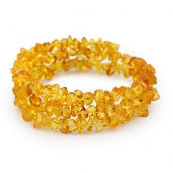 Polished chips beads memory wire lemon bracelet