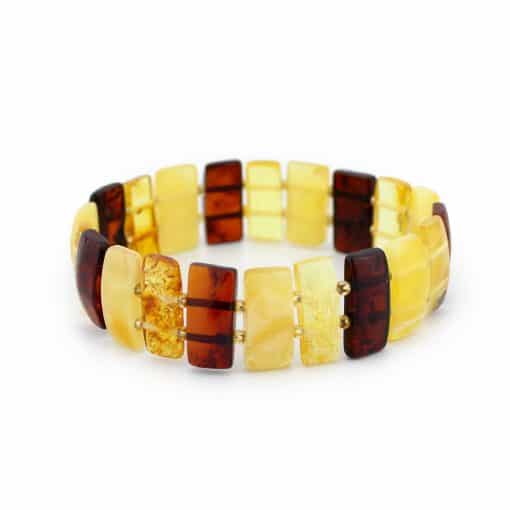 Polished rectangle beads mixed color bracelet